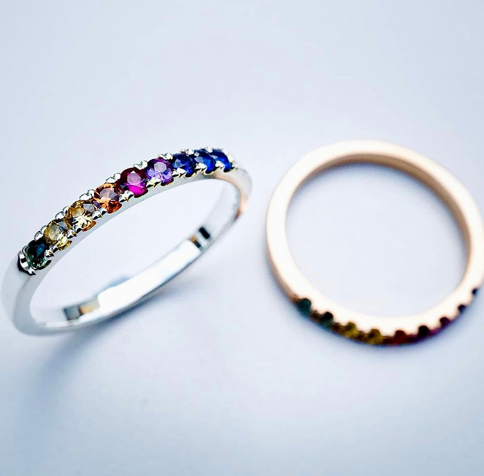Thumbnail: Rainbow sapphire silver ring