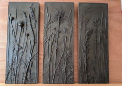 Wildflower Panel Concrete Triptych