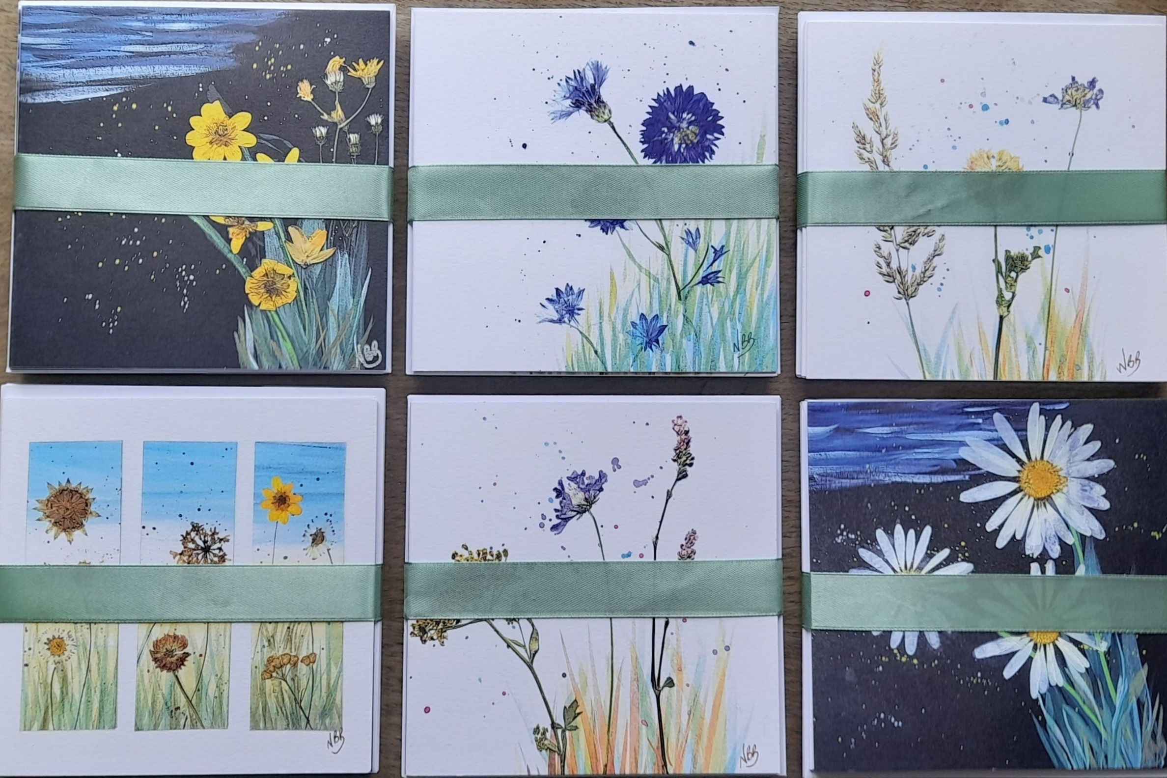 Set of 6 notelets with 6 designs 5" x 5"