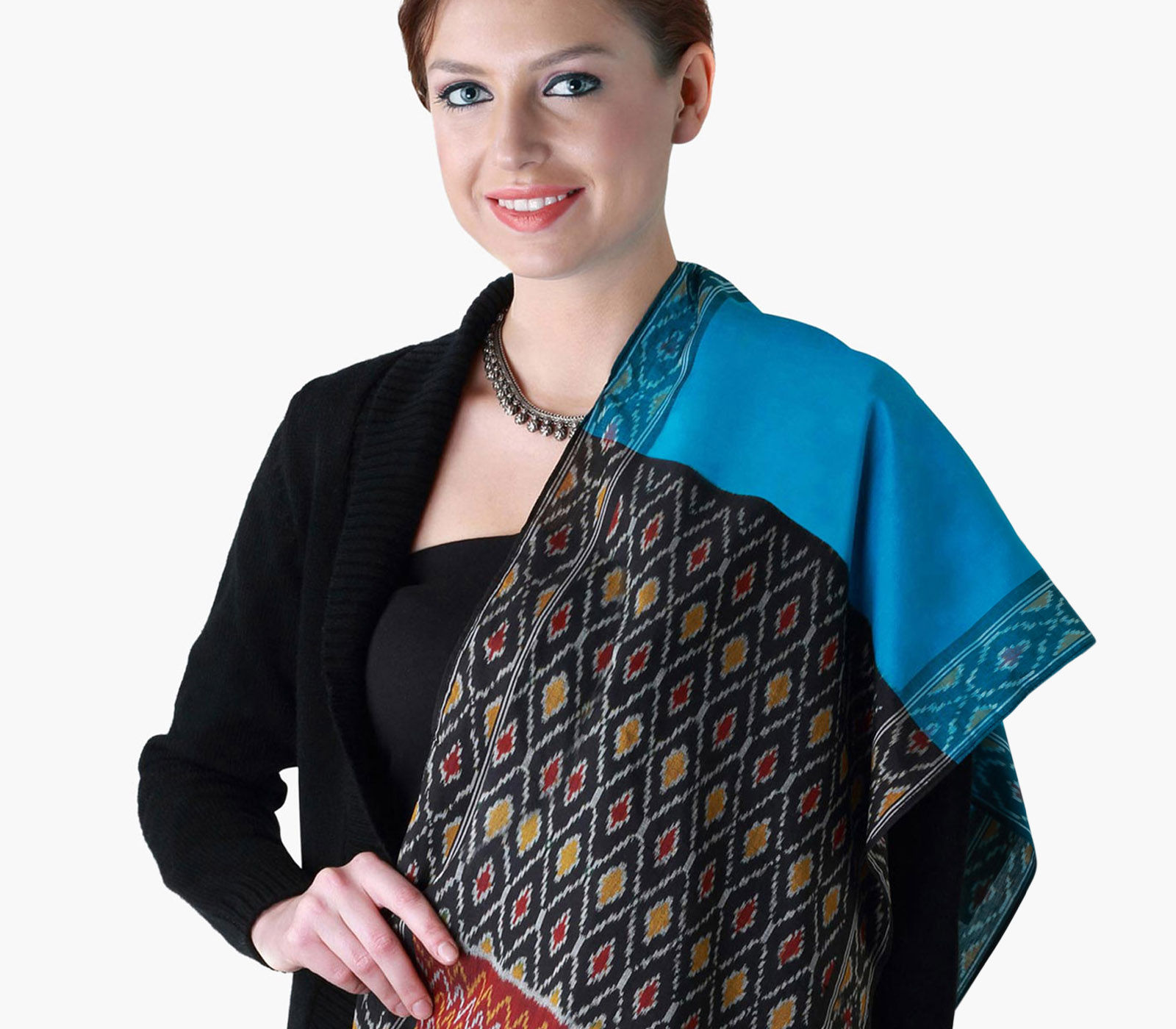 Cruelty Free (Ahimsa) Vegan Silk - Tie & Dye Handloom Ikkat Stole