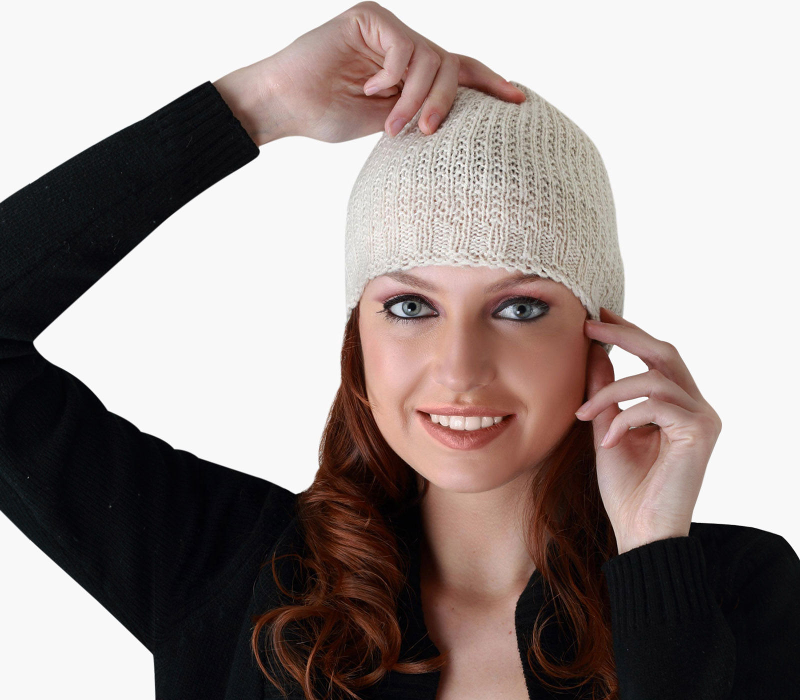 Pure Pashmina Wool, Hand Knitted, Herring Caps