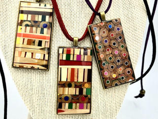 Abstract Colored Pencil Pendants