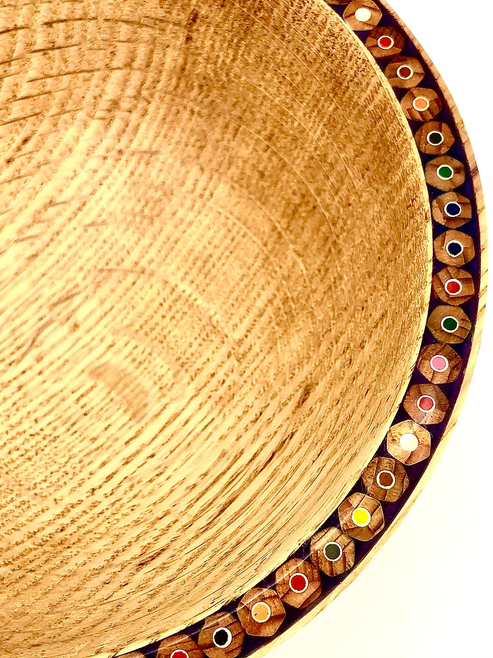 Thumbnail: Oak Bowl with a Colored Pencil Rim