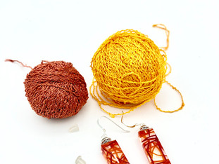Silk and Resin Earrings