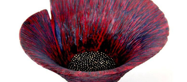 Wood Carved Poppy Flower