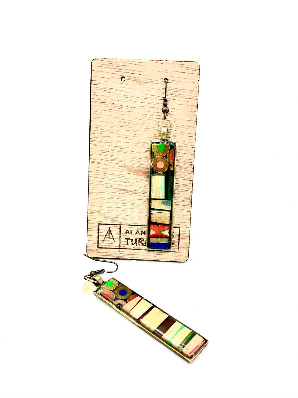 Thumbnail: Cubist Inspired Colored Pencil Earrings