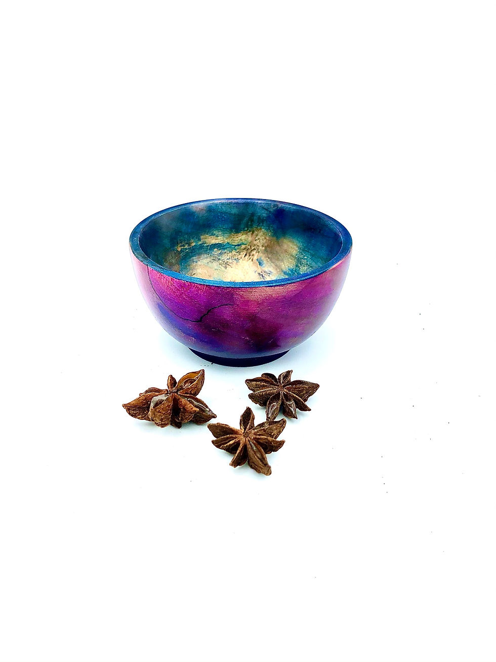 Red Blue Burl Bowl