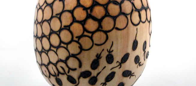 Wood Tadpole Egg Vase