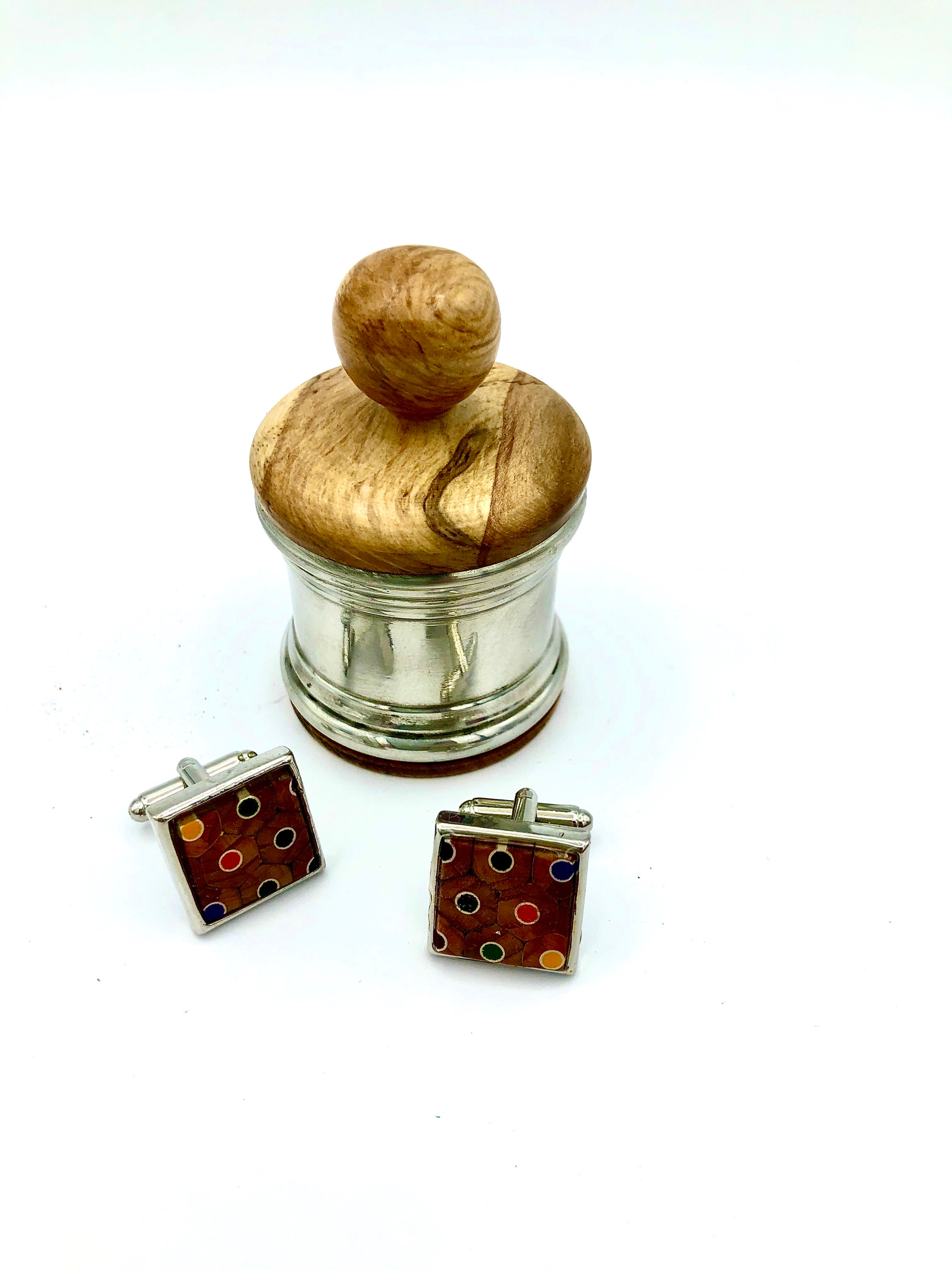 Pewter and Wood Ring Box