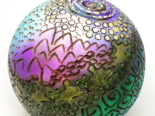 Planet Earth Wood Sphere