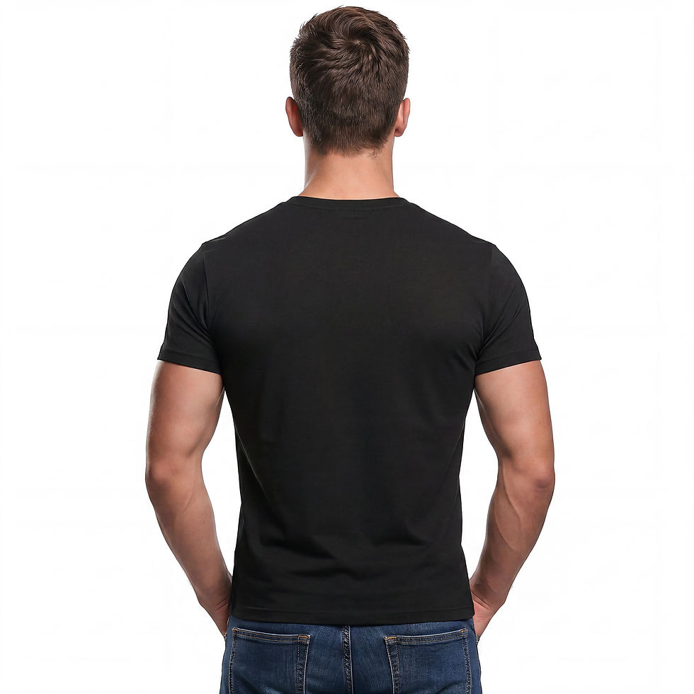 Schwarzes STAM Slim Fit T-Shirt, Rückseite