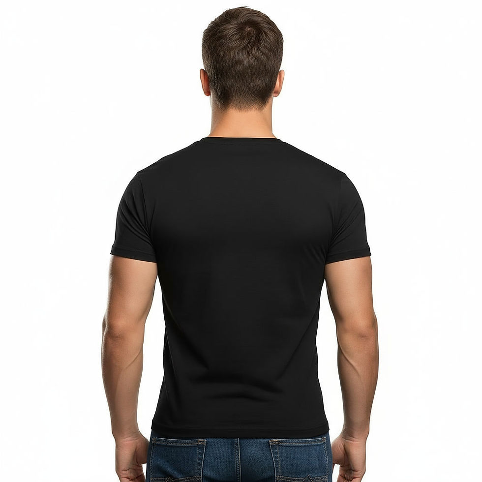 Schwarzes Slim Fit T-Shirt, Rückenansicht