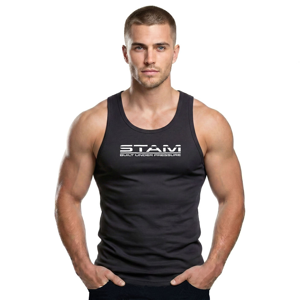Mann im schwarzen Stam Build UNDER PRESSURE Tanktop