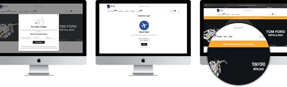 CubusSHOP™ login with PNR and select your flight for delivery