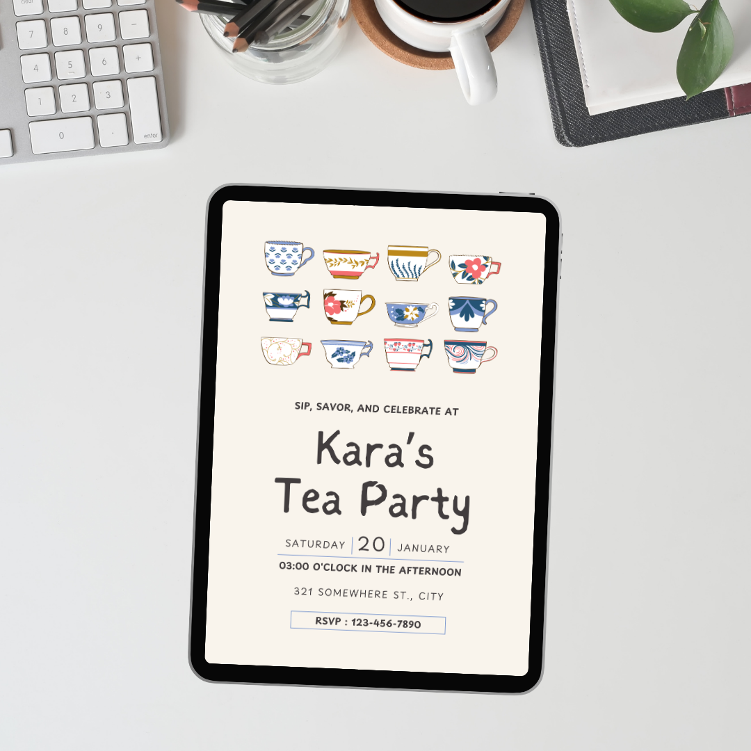 Tea Party Invite Template
