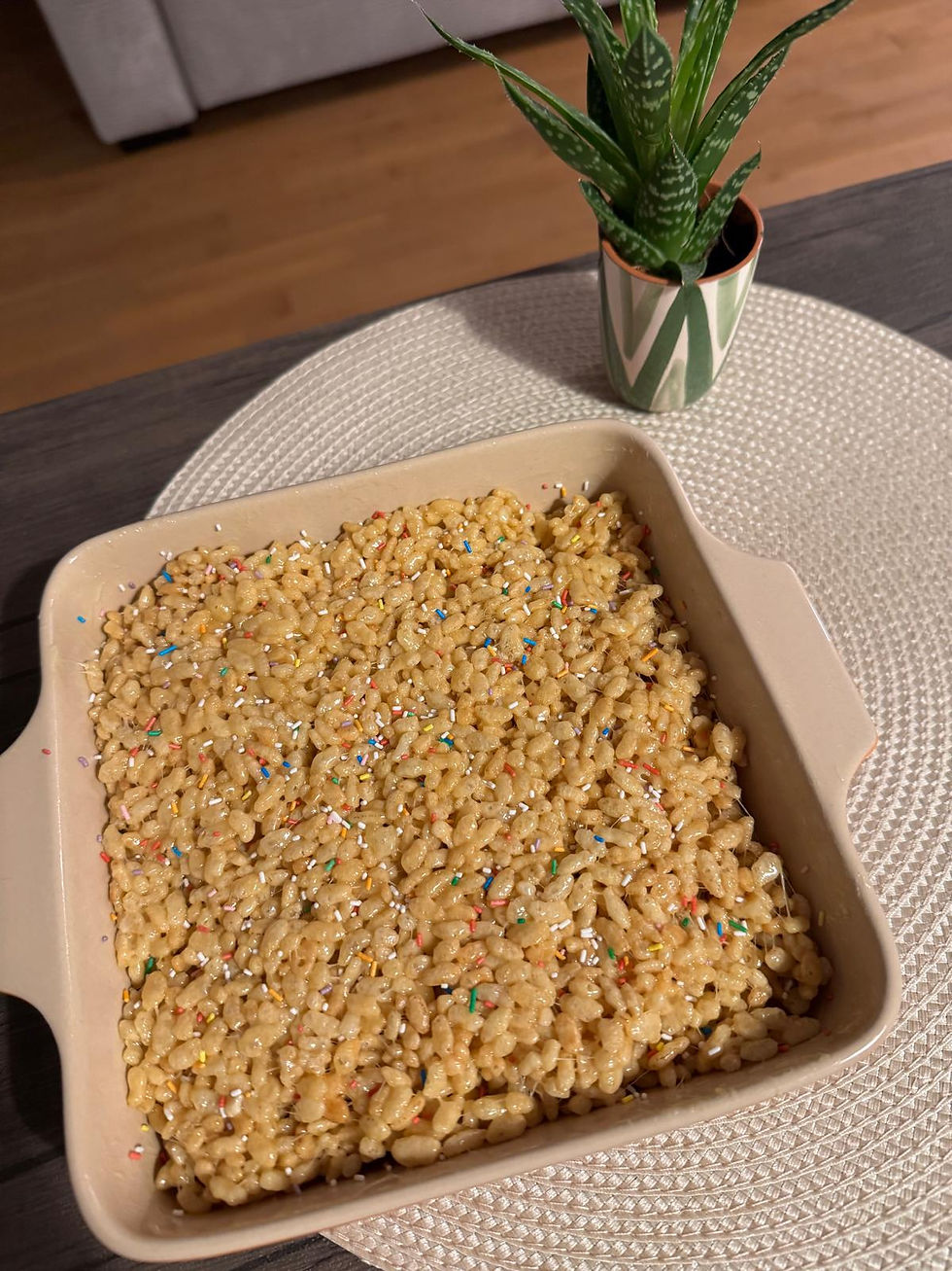 Rice Krispie in a pan