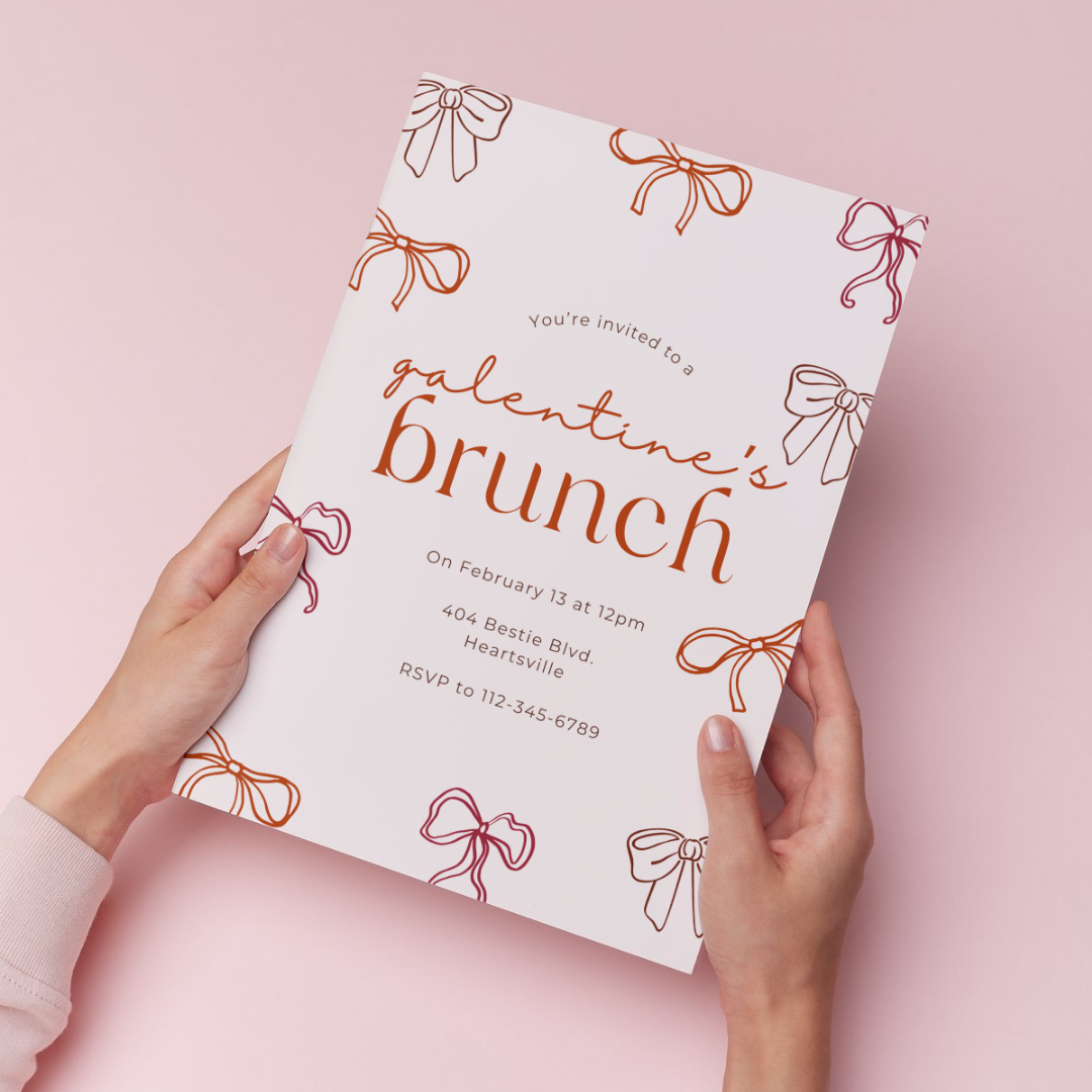 🎀 Galentine's Brunch Invite Template