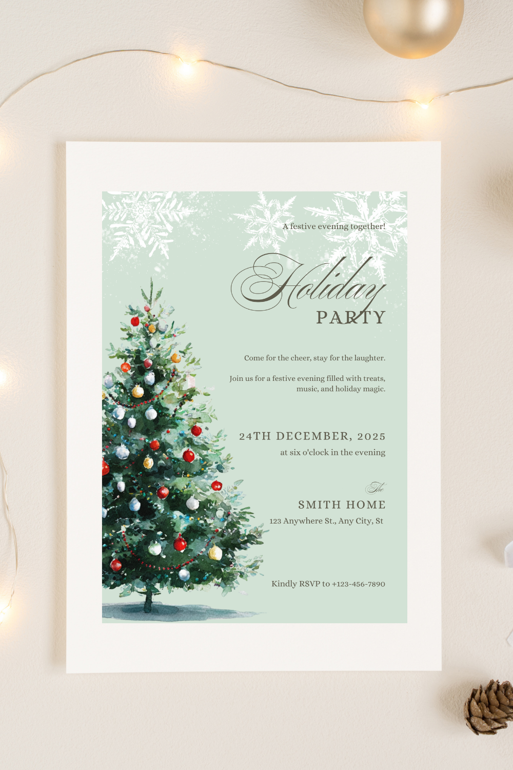 Snowy Christmas Eve Invitation Template