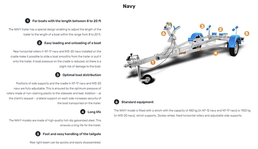 Miniatyrbild: Neptun Navy N7-17 båttrailer 750 kg