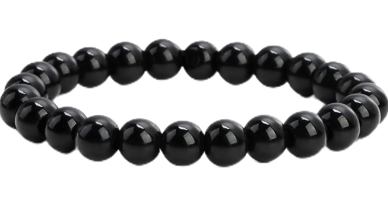 Bracelet en obsidienne naturelle,