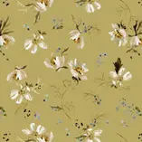 Floral Cosmos fabric made by Kelly Ventura and used for custom, hand-sewn lampshades by Mulberry & Oak Interiors in Edmonton, Alberta, Canada