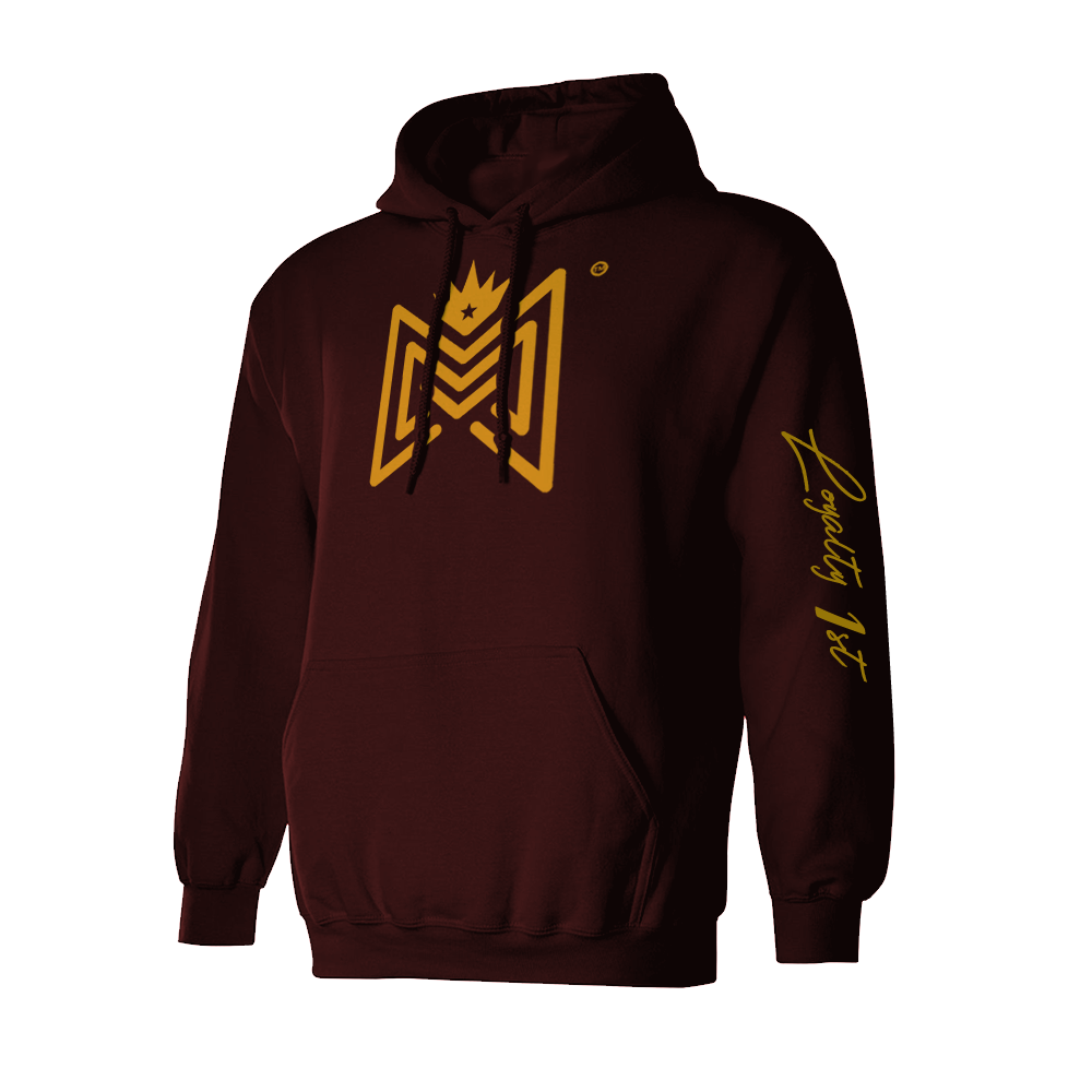MMOV - Burgundy and Gold "Loyalty 1st" Hoodie