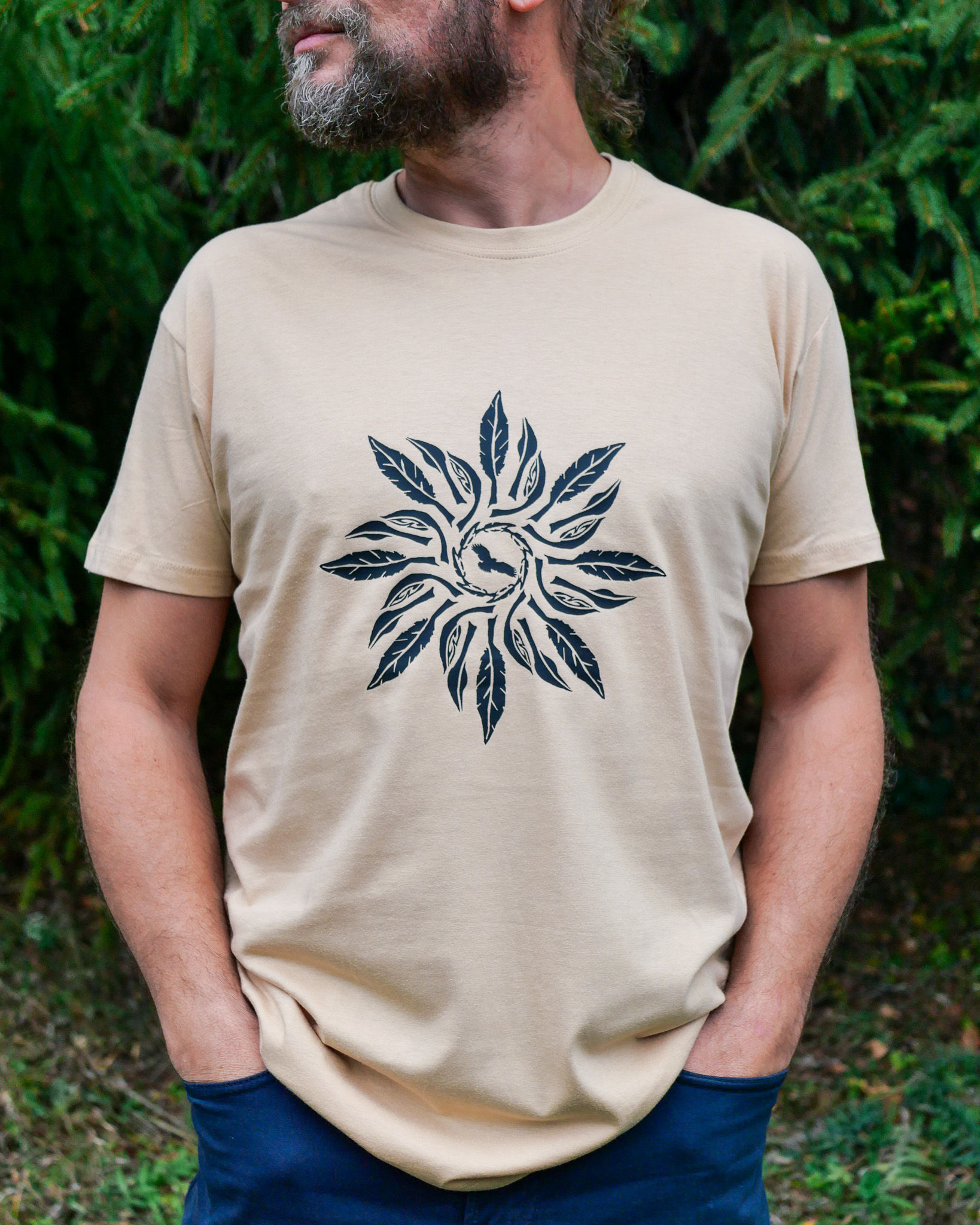 Pánské triko - SÍLA DRAVCE - písková