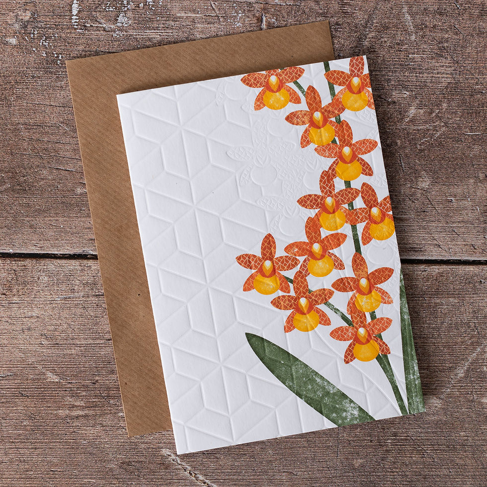 Orchid Oncidium Greeting Card