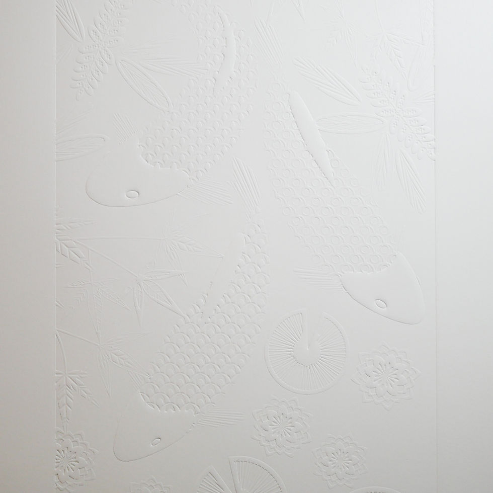 Thumbnail: Koi Fish Swimming Embossed Paper