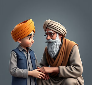 image of a sikh boy consulting with sikh