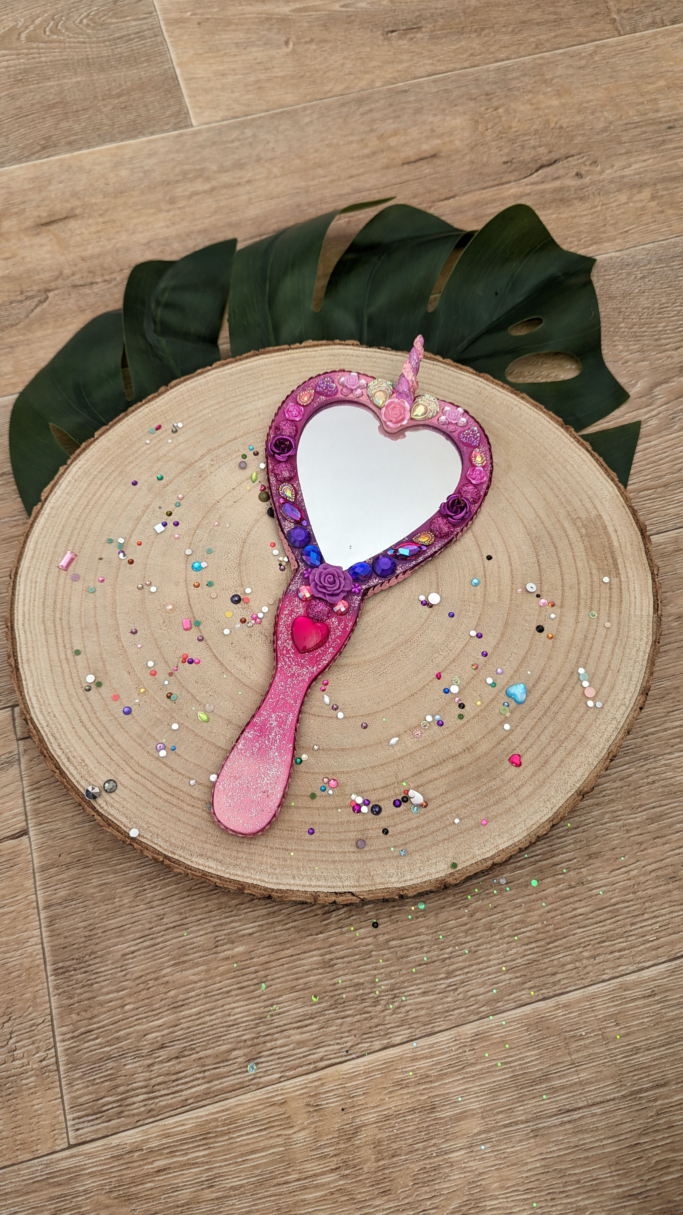 Spiegel roze unicorn