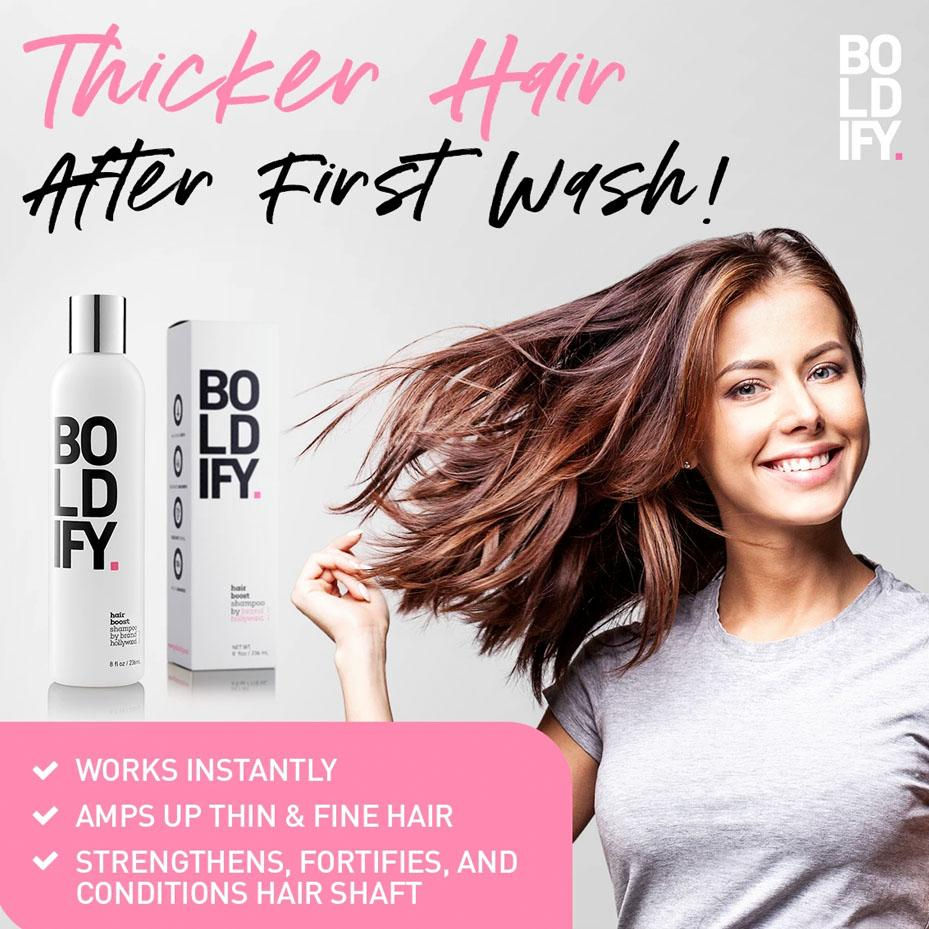 Thumbnail: BOLDIFY Hair Thickening Shampoo, Natural Anti Hair Loss Complex - 8oz