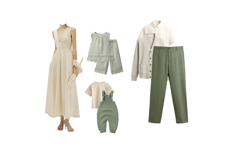A photo showing dominant colours in muted green