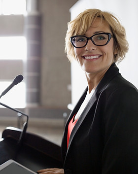 Woman on Podium