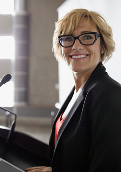 Woman on Podium