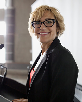 Woman on Podium