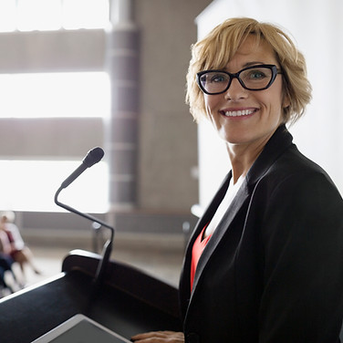 Woman on Podium