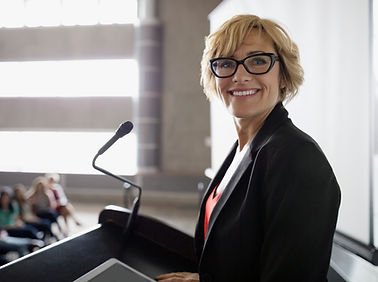 Woman on Podium