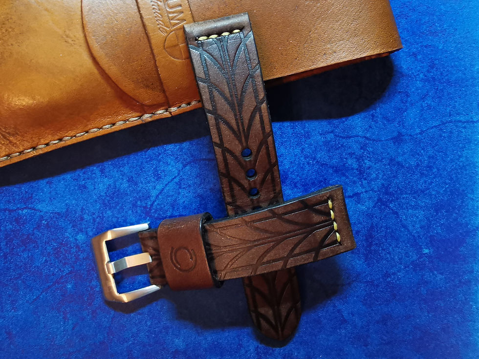 Thumbnail: Handmade Leather 20mm to 18mm tapered Tread Strap