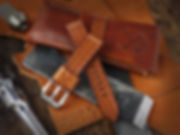 Handmade Leather 20mm to 18mm tapered Tire Tread Strap