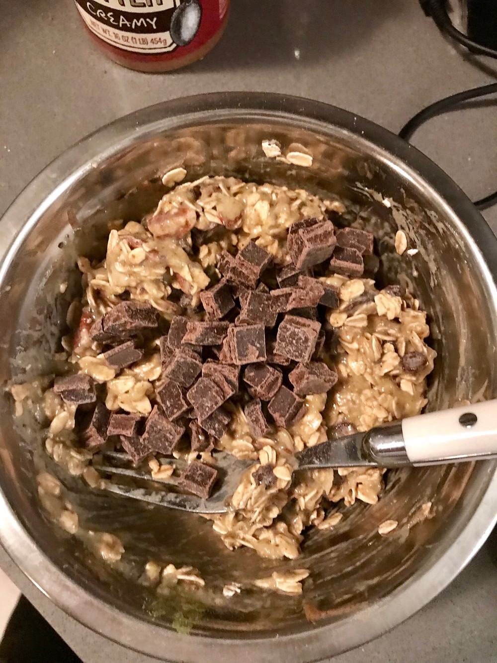 mix in chocolate