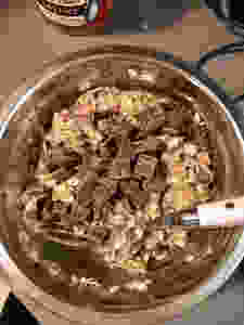mix in chocolate