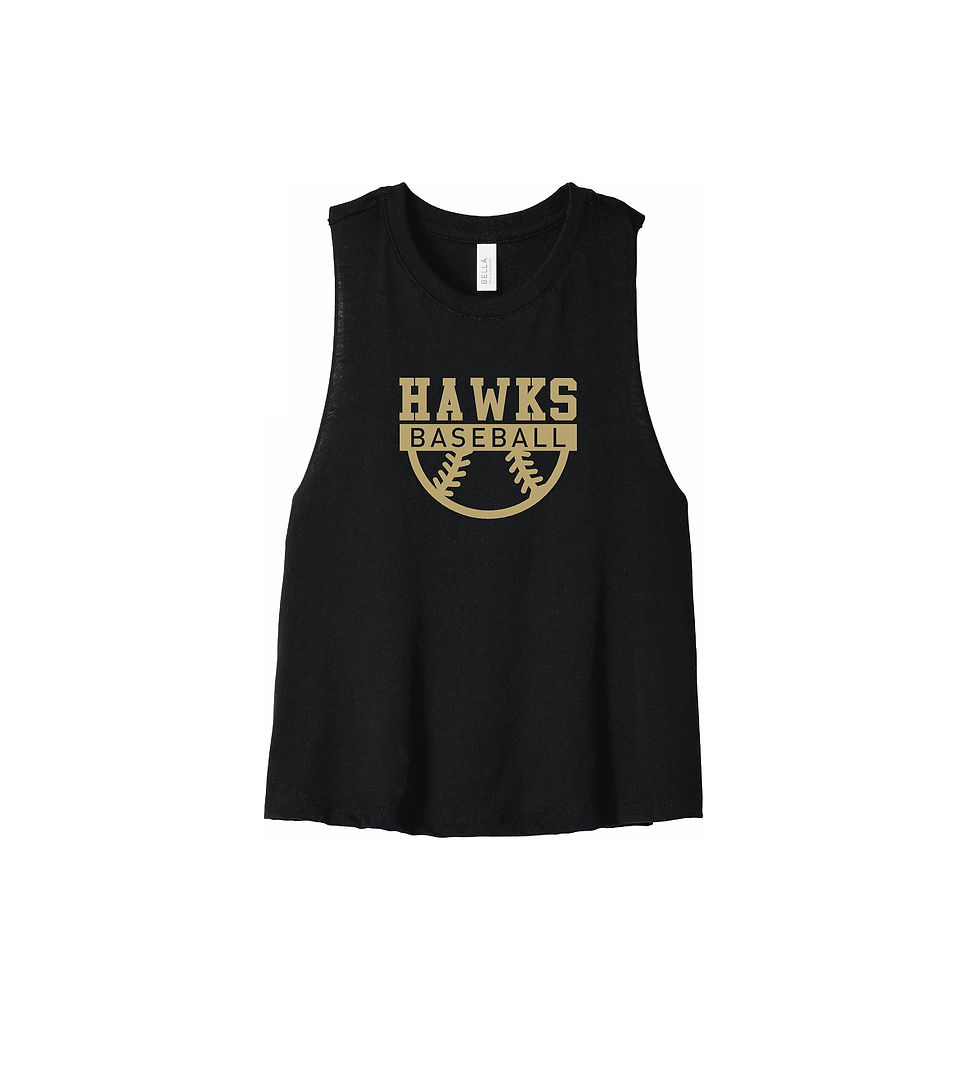 Thumbnail: Bella Canvas Women's Crop Tank- Hawks Option 2