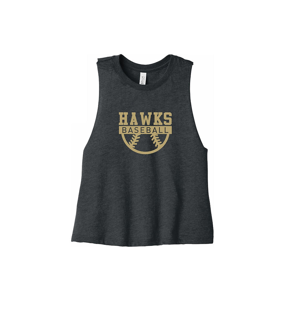 Thumbnail: Bella Canvas Women's Crop Tank- Hawks Option 2