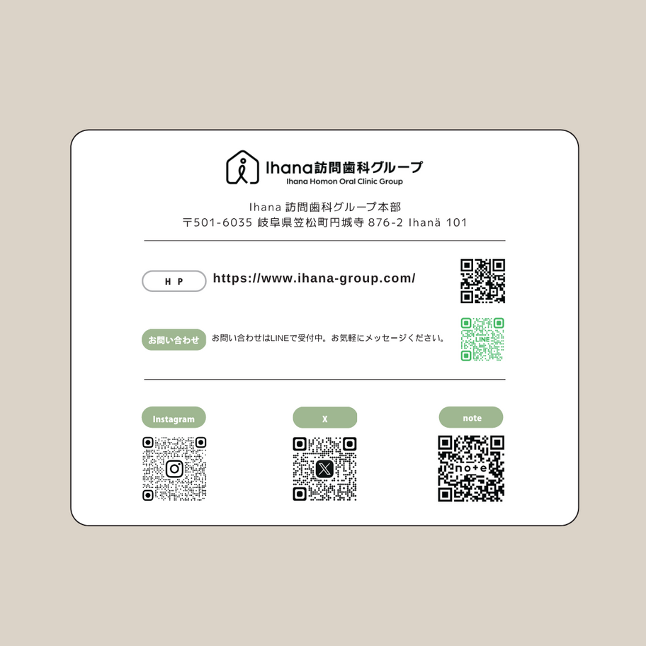 Ihana訪問歯科グループのコンセプトブックの一部紹介