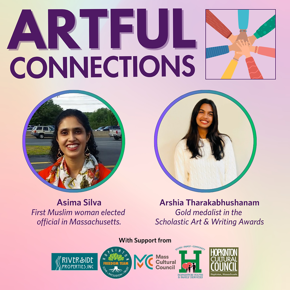 Artful Connections: With Hopkinton resident Arshia Tharakabhushanam