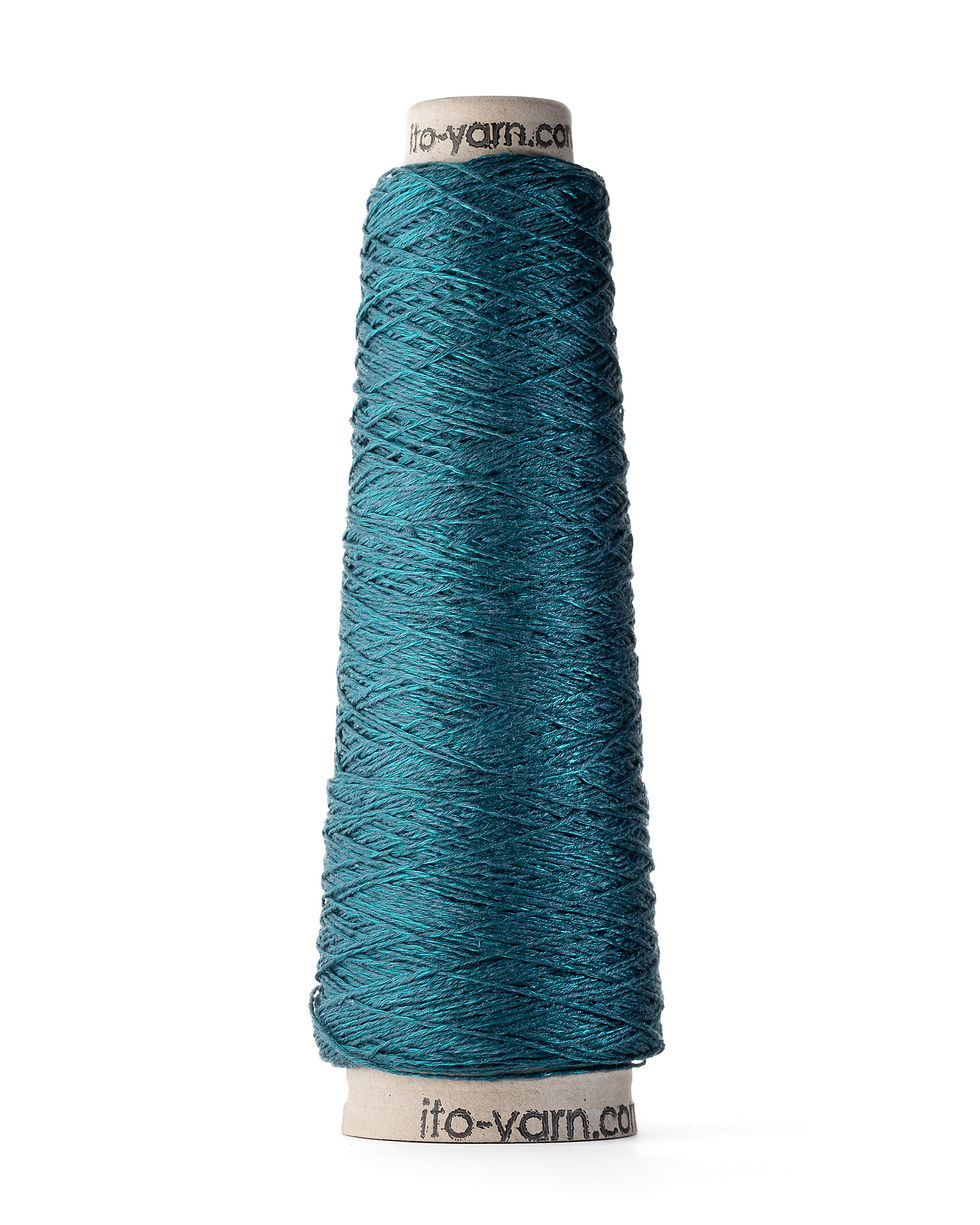 meergrün schimmerndes Seidenleinengarn auf Kone