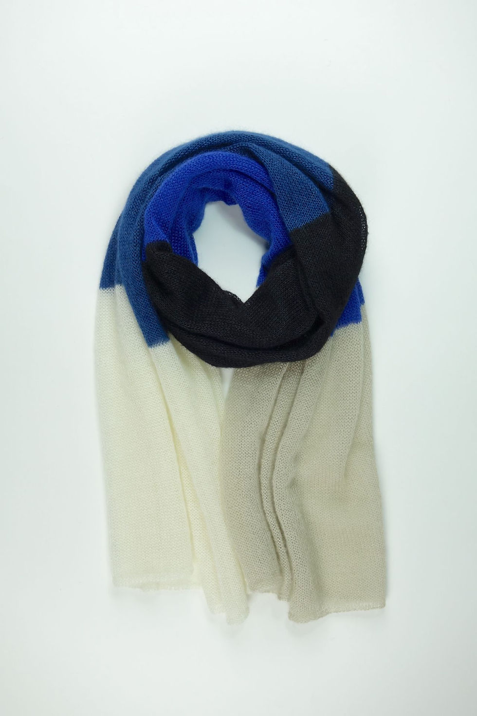 Miniaturbild: Schal in Schwarz, Blau und Beige