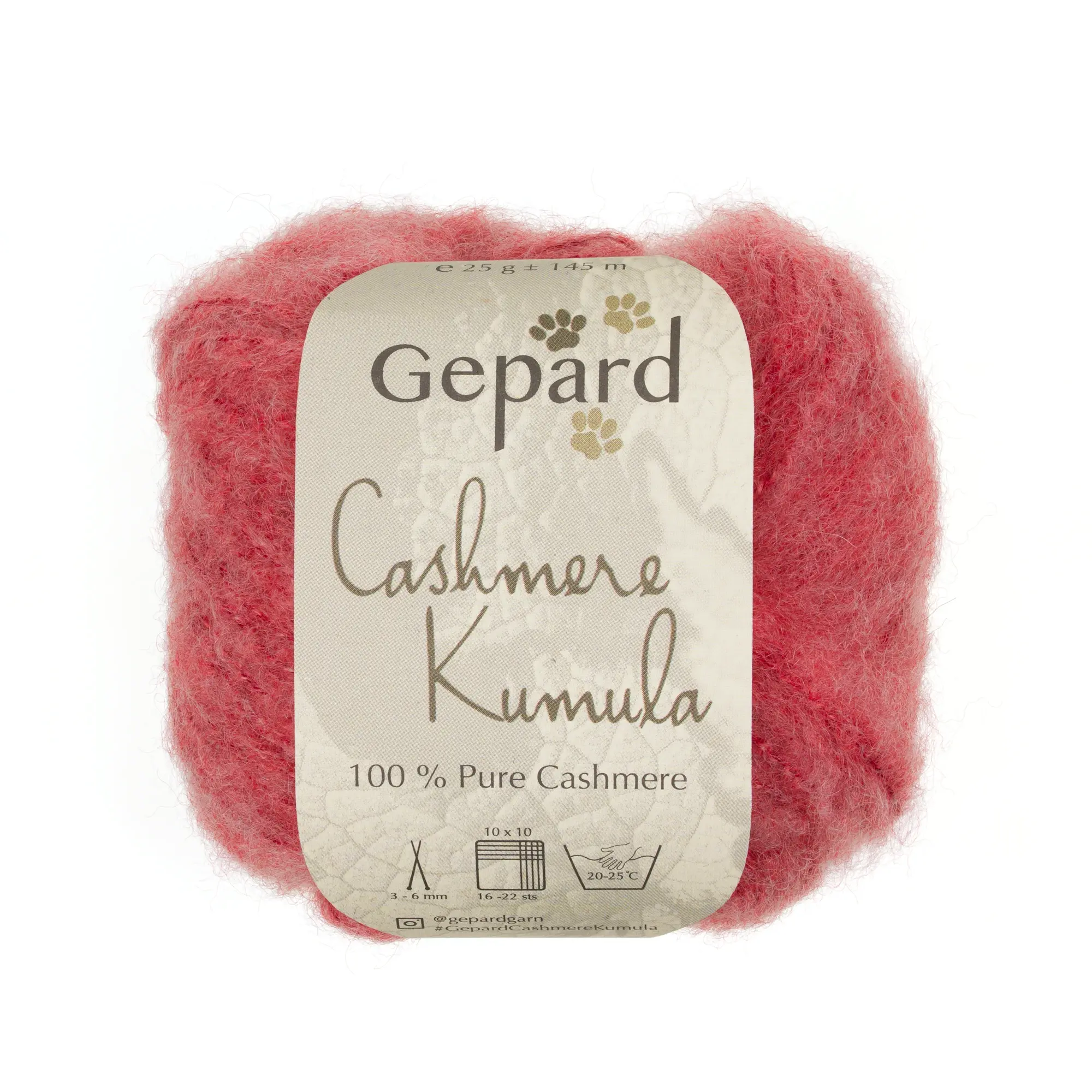 himbeerrotes reines cashmeregarn wolkig aufgebürstet