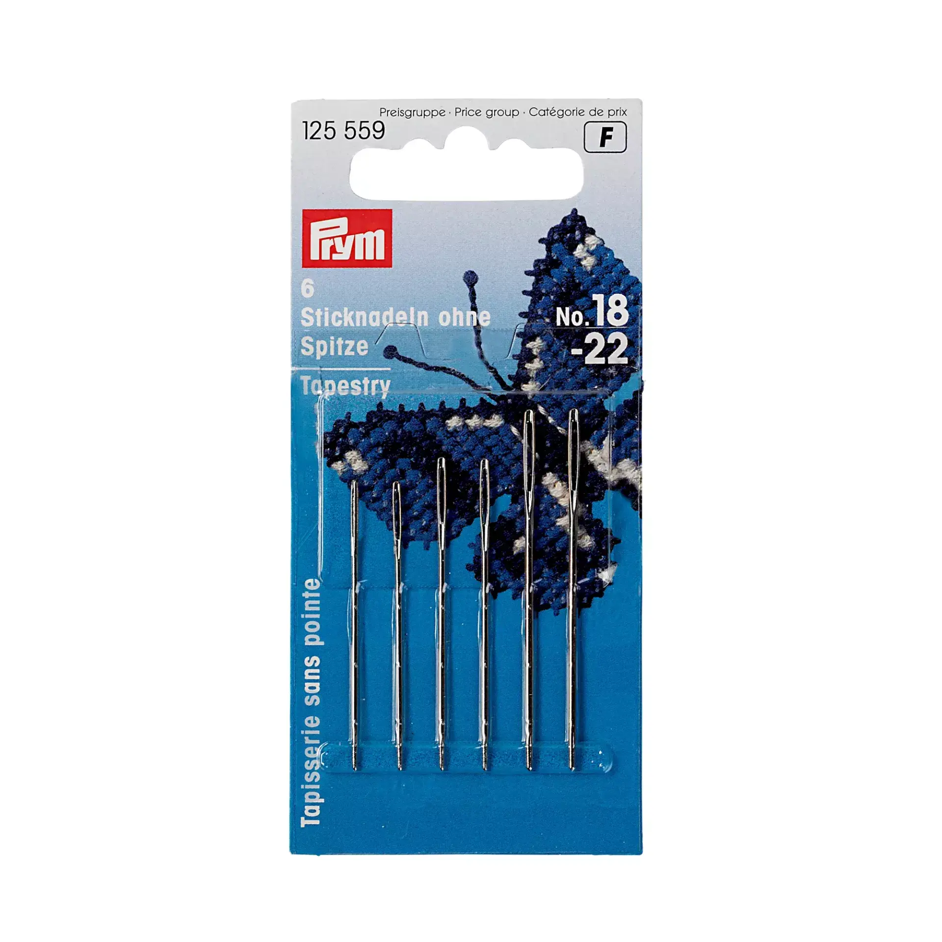 6 silberne Sticknadeln ohne Spitze für grobere stickstoffe